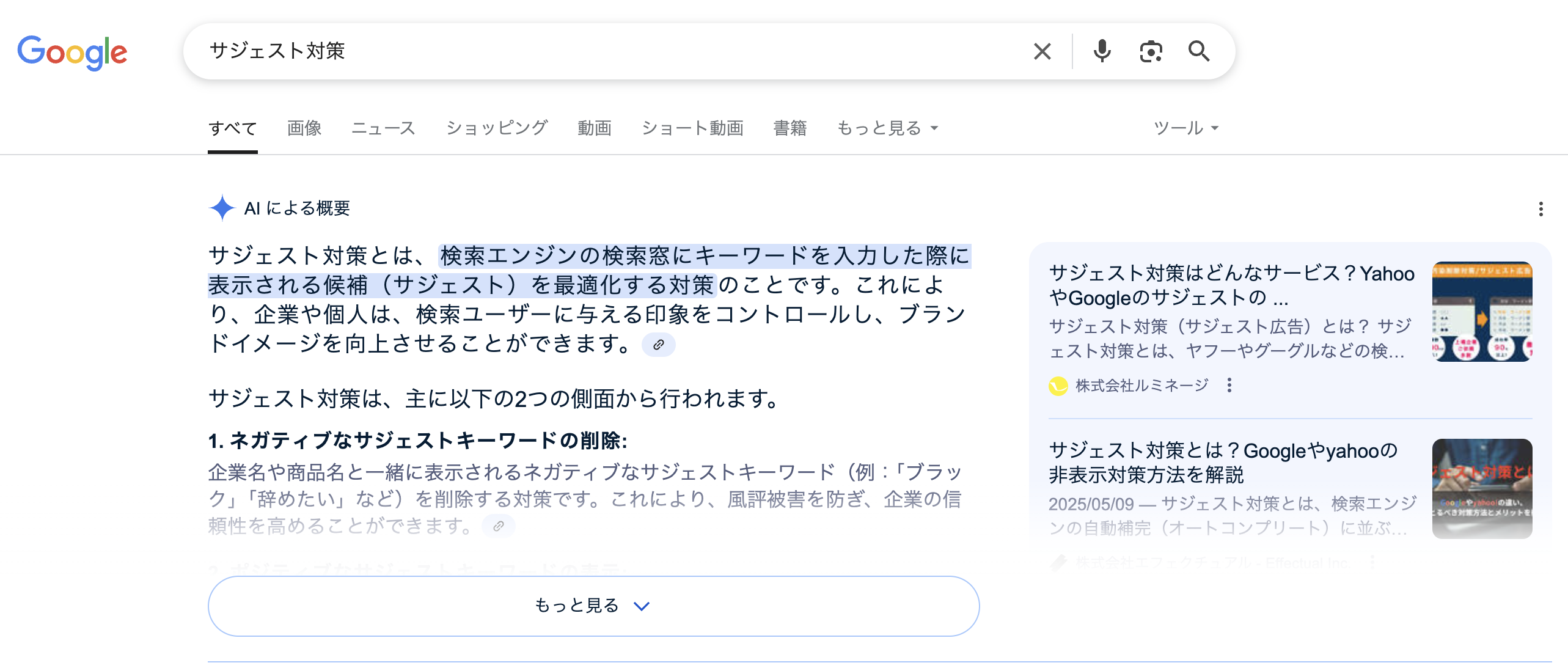 AI overviewの例